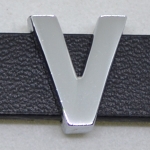 CHROM-Schiebebuchstabe "V" 14mm